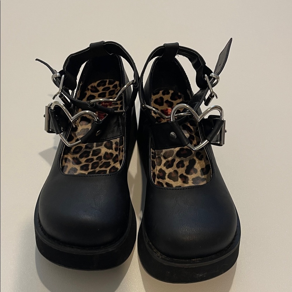 Demonia Sprite-02 Mary Jane Black Platform Buckle Shoes - Picture 7 of 10